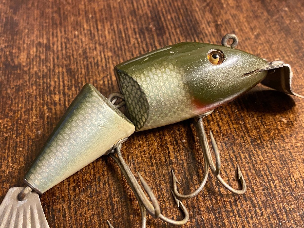 30s Creek Chub WIGGLEFISH 美品!!オールド!!ウッド!! 希少ルアー!! 1930年代!! /オールドクリークチャブ ウィグルフィッシュ オールドタッ_画像3