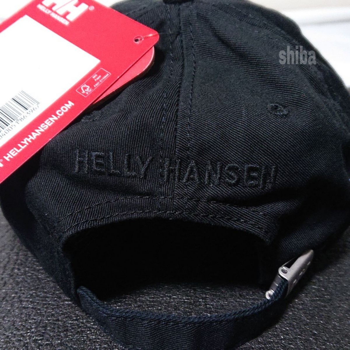HELLY HANSEN ヘリーハンセン ロゴ キャップ ハット 帽子 黒 ブラック コットン ユニセックス フリーサイズ_画像4