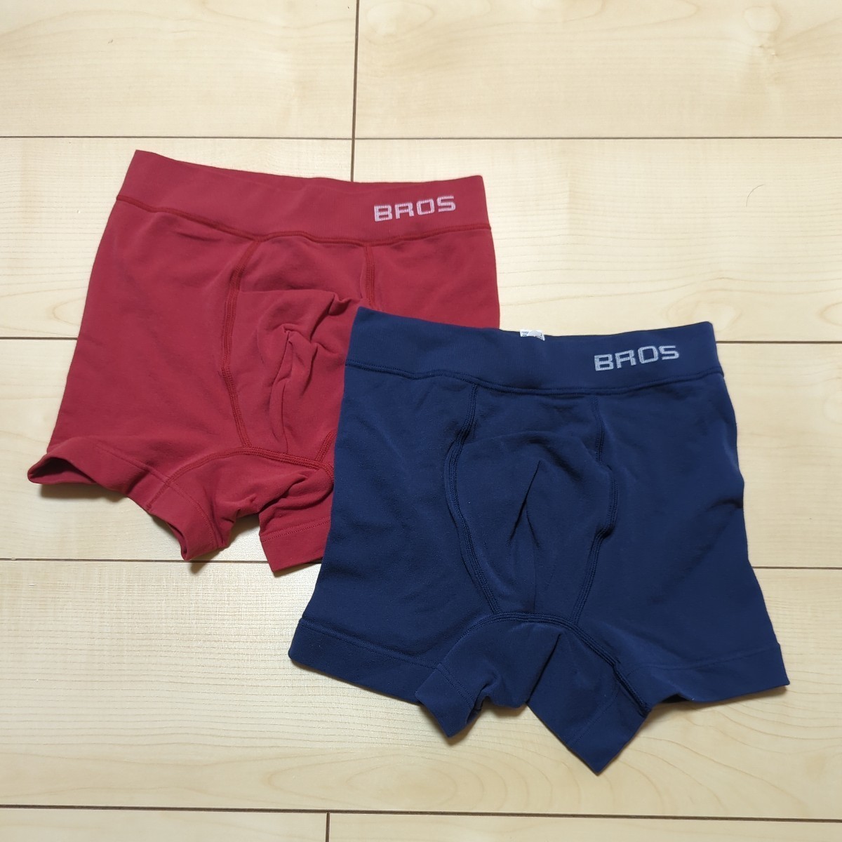 (2枚セット) BROS ボクサーパンツ レッド ブルー S-LL フリーサイズ Pantsholic ブロス ワコール Wacoal 前開き　1