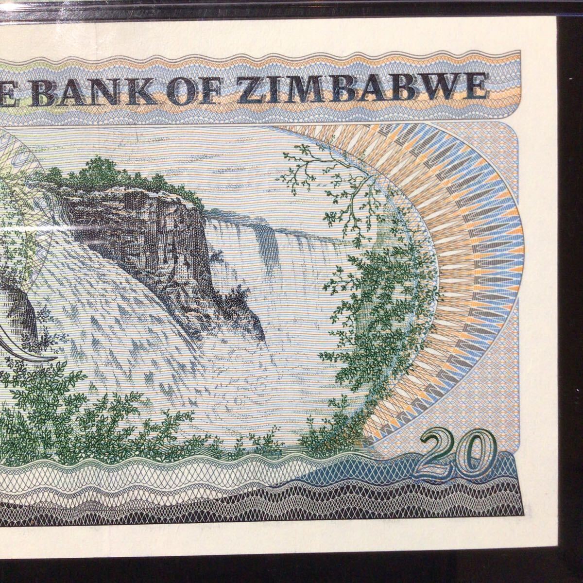 World Banknote Grading ZIMBABWE《Reserve Bank》20 Dollars【1994】『PMG Grading Gem Uncirculated 66 EPQ』_画像7