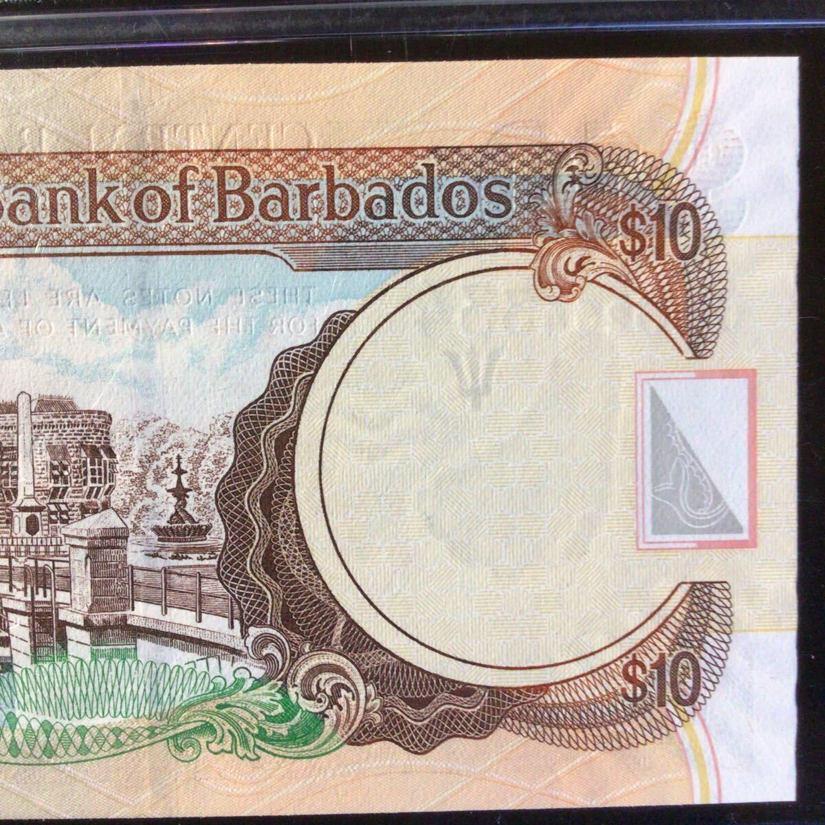 World Banknote Grading BARBADOS《 Central Bank 》10 Dollars【2012】『PMG Grading Gem Uncirculated 66 EPQ』_画像7