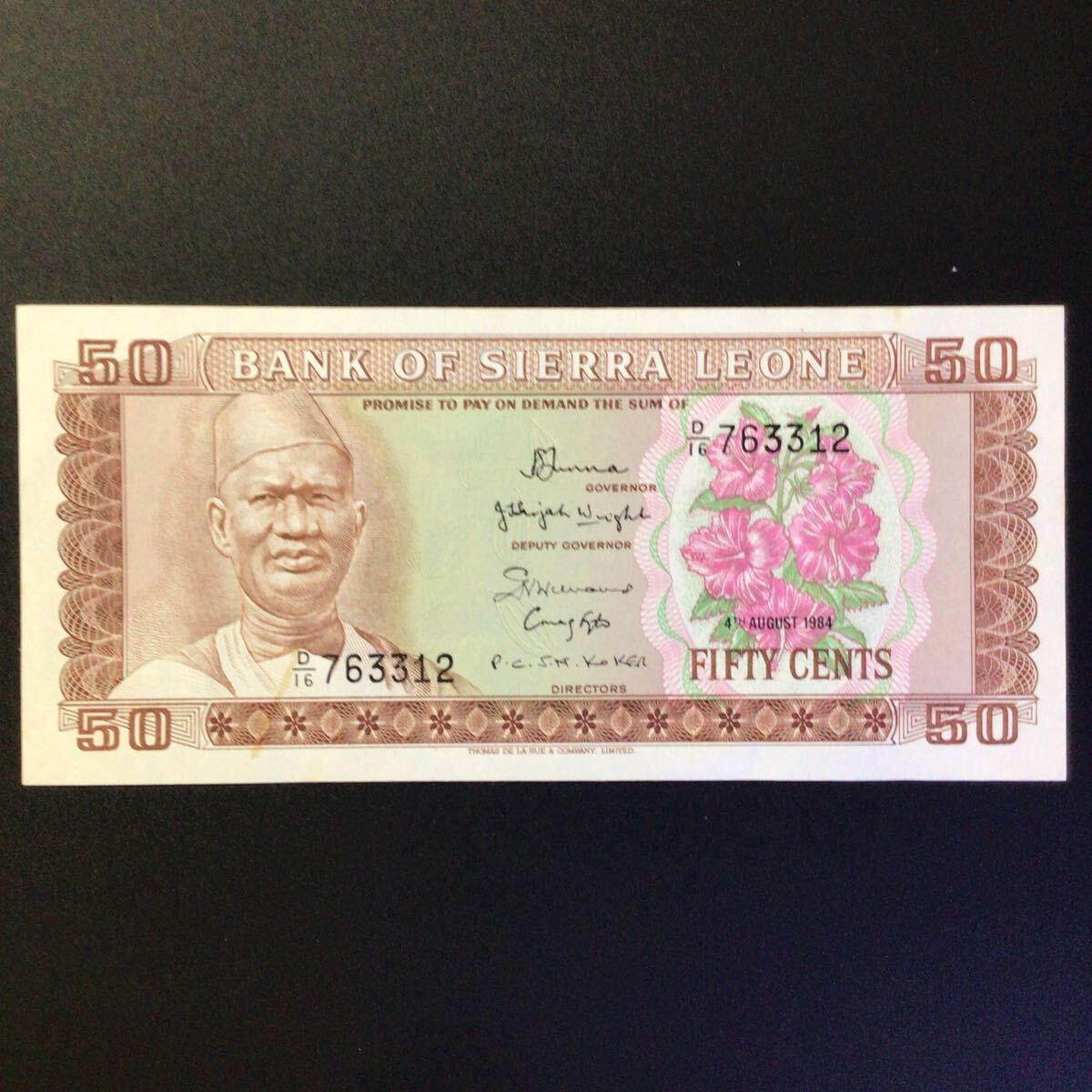 World Paper Money SIERRA LEONE 50 Cents【1984】_画像1