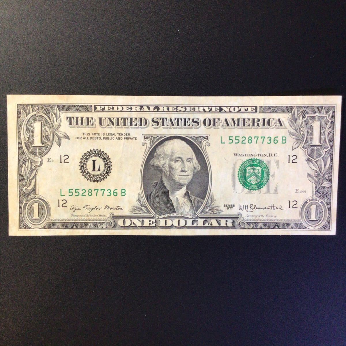 World Paper Money UNITED STATES OF AMERICA 1 Dollar【1977】の画像1