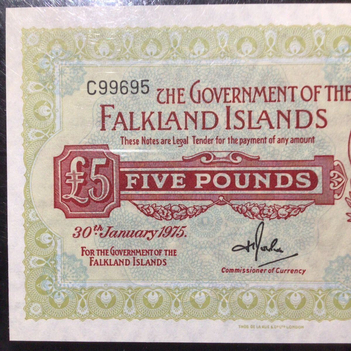 World Banknote Grading FALKLAND ISLANDS《British Administration》5 Pounds【1975】『PMG Grading Gem Uncirculated 65 EPQ』_画像4