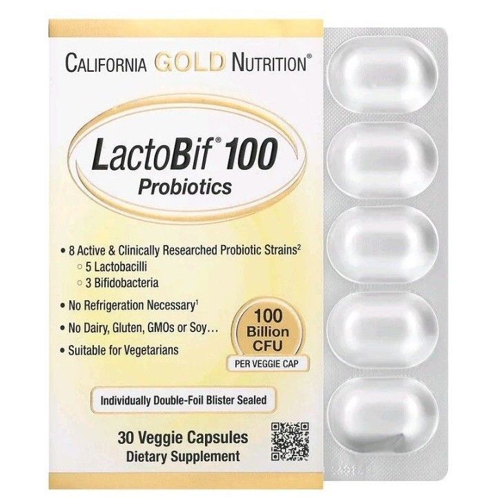 カリフォルニアゴールドニュートリション　ラクトビフ　プロバイオティクス　1000億CFU　30粒　サプリメント　ビフィズス菌乳酸菌