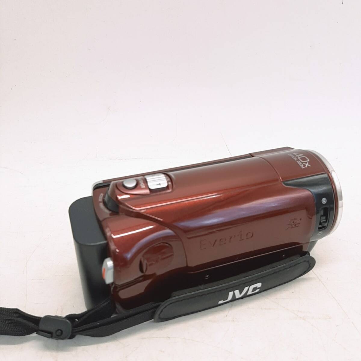 n20【1円スタート】 JVC デジタルビデオカメラ EVERIO GZ-HM460 ワインレッド 通電確認済 動作未確認 _画像4