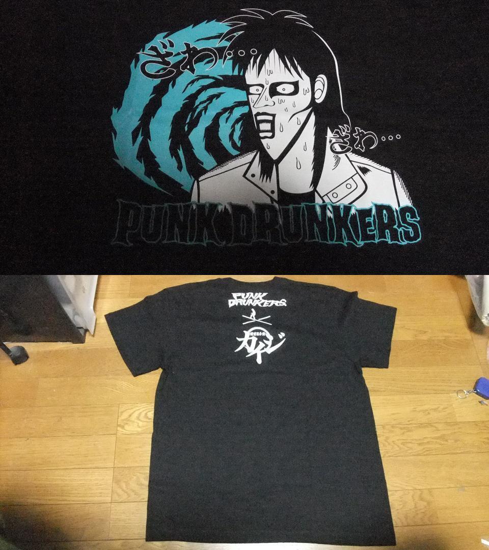 未使用 賭博黙示録 カイジ ざわざわ コラボ Tシャツ XXL 黒 パンクドランカーズ punkdrunkers 賭け ギャンブル アニメ 漫画 映画 3L 2XL_画像3