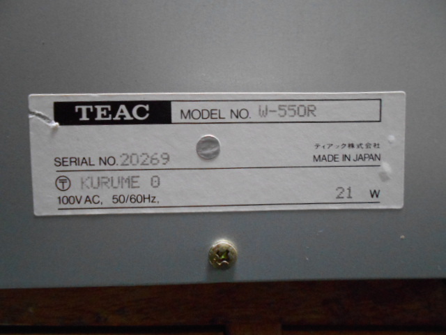 TEAC ティアック W-550R カセットデッキ 中古 ジャンク_画像9
