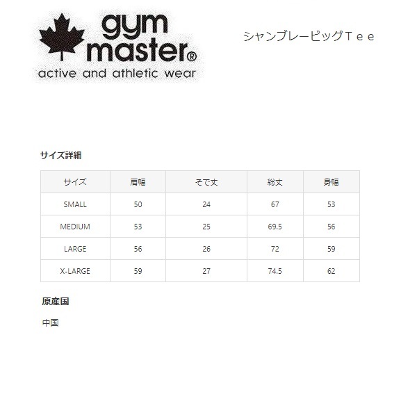 gym master ジムマスター シャンブレービッグＴシャツ クレイジー L　G321749　メンズ　Ｔシャツ　アウトドア_画像3