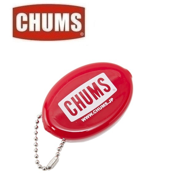 CHUMS チャムス ロゴクイコインウィズボールチェーン レッド CH61-1150　コインケース　小銭入れ_画像1