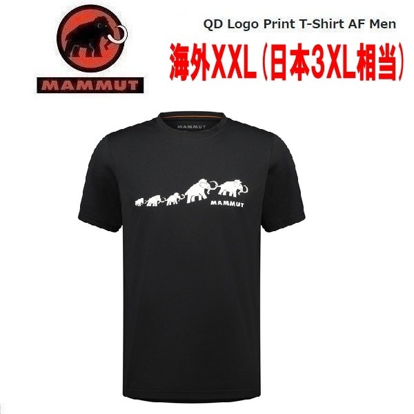 MAMMUT マムート QDロゴプリントTシャツ ブラック3 海外XXL(日本3XL相当) 1017-02012　メンズ　アウトドア_画像1