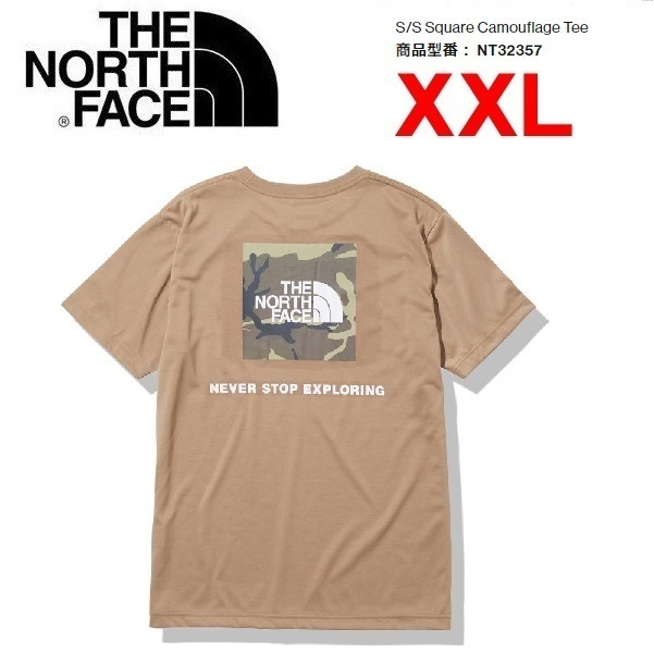 THE NORTH FACE ザノースフェイス スクエアカモフラージュＴシャツ ケルプタン XXL NT32357 メンズ アウトドア キャンプの画像1