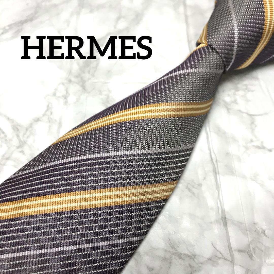 HERMES エルメス ネクタイ　ストライプ