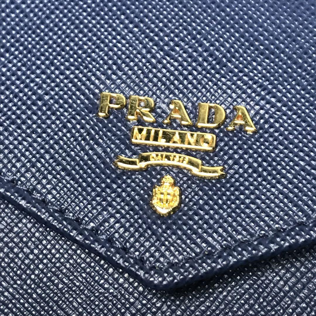 極美品 PRADA プラダ カードケース 名刺入れ ブルーの画像3