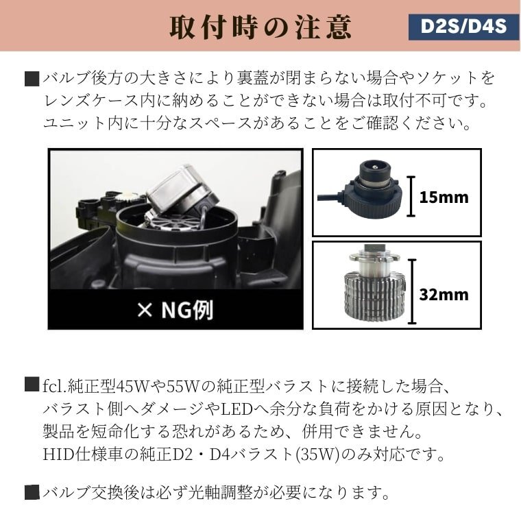 fcl.直営店 純正HID用LED化キット バルブ交換タイプ D2S 車検対応 1年保証 ホワイト ヘッドライト 【送料無料/安心サポート付】_画像10