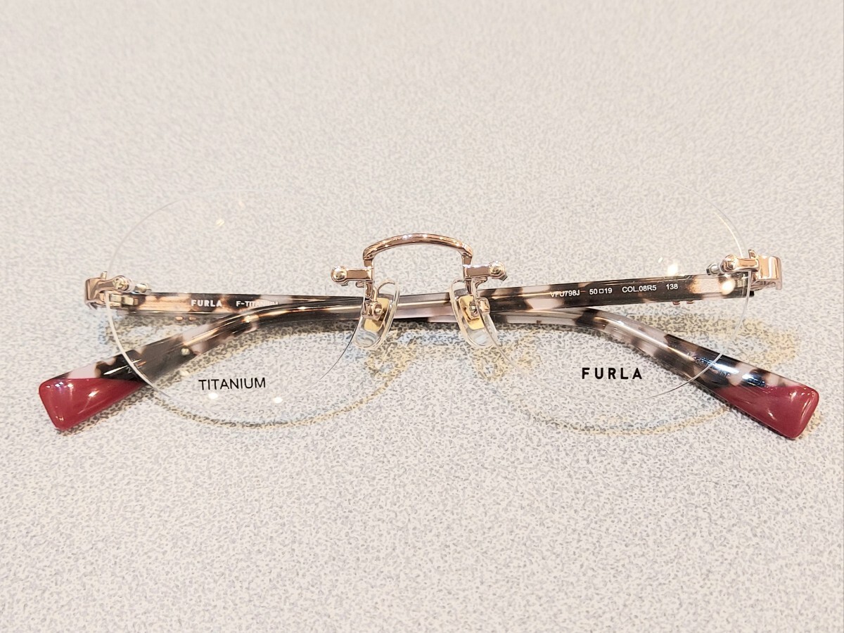 新品　FURLA　フルラ　ブランド　眼鏡　メガネ　ツーポイント　　可愛い　チタン　軽い　綺麗_画像5
