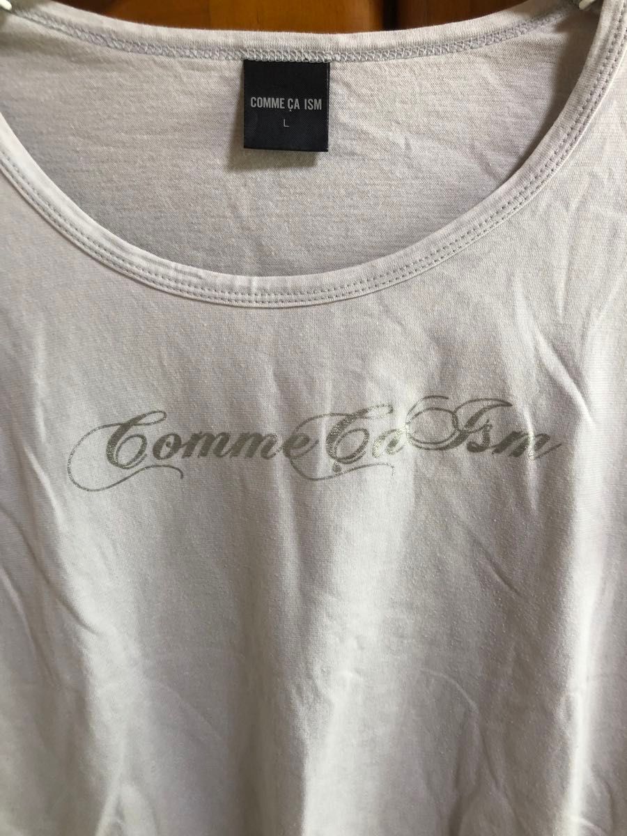 COMME CA ISM コムサイズム ライトグレー Tシャツ