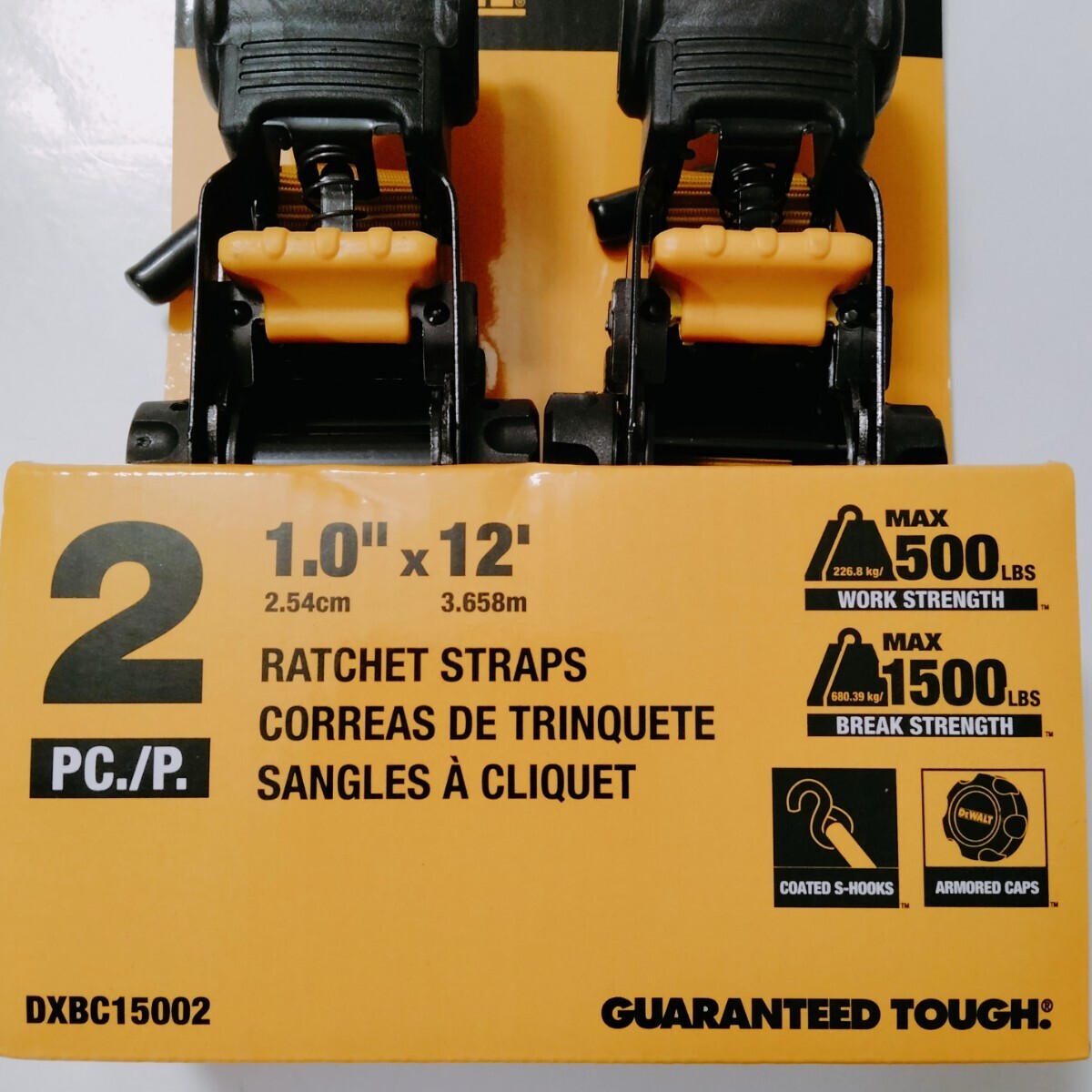 【USA直輸入】DEWALT デウォルト ラチェット ストラップ 2個セット 荷締めベルト 荷物ストラップ 2.54mm ｘ 3.658ｍ 送料無料！の画像3