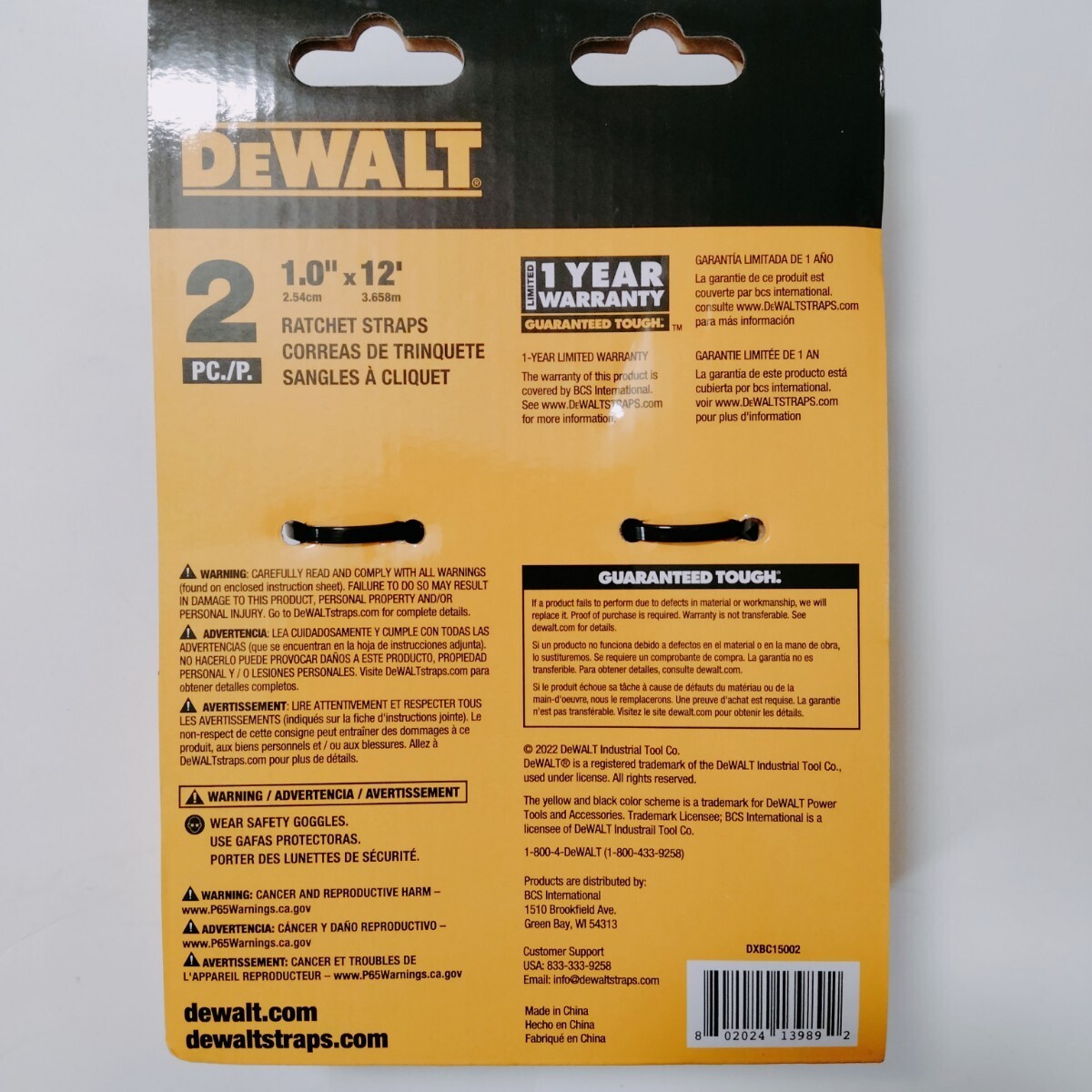 【USA直輸入】DEWALT デウォルト ラチェット ストラップ 2個セット 荷締めベルト 荷物ストラップ 2.54mm ｘ 3.658ｍ 送料無料！の画像4