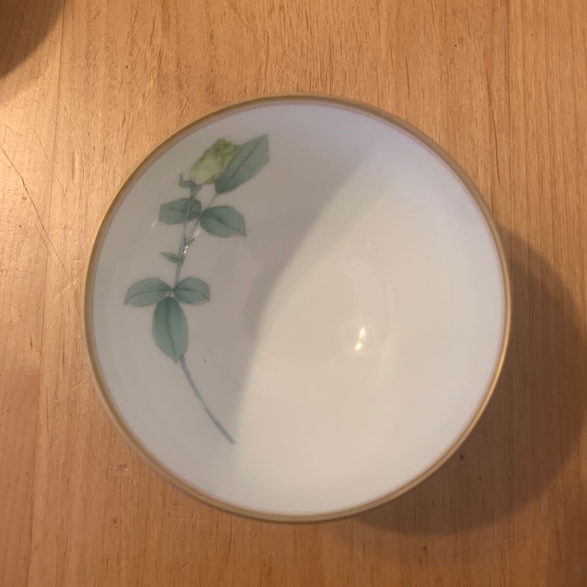 【現状品】香蘭社 湯呑セット 和食器 茶器 グリーン 花柄 箱ありの画像9