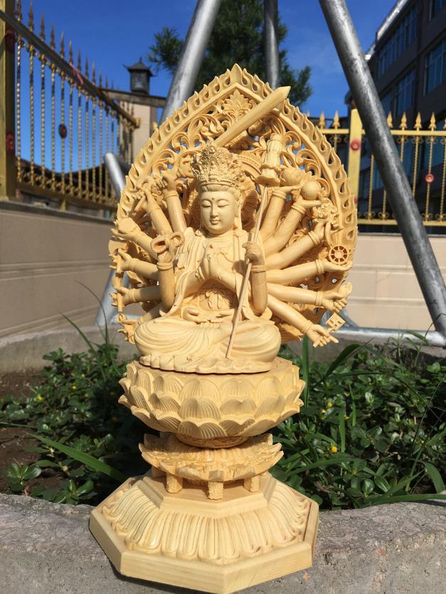 特価★美品★極上の木彫 仏教美術 精密彫刻 仏像 手彫り 極上品 千手観音の画像2