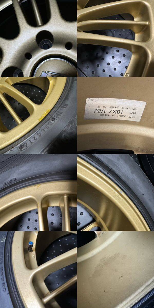 レイズ ベルサス フィレッチェ ゴールド 18インチ 7.5J＋52 PCD114.3 5穴 希少 軽量 225/50R18_画像7