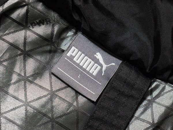 PUMA プーマ 中綿入り フーデット ナイロンジャケット 正規品 パデッドジャケット ダブルカフ フーディー ブルゾン ロゴプリントの画像2
