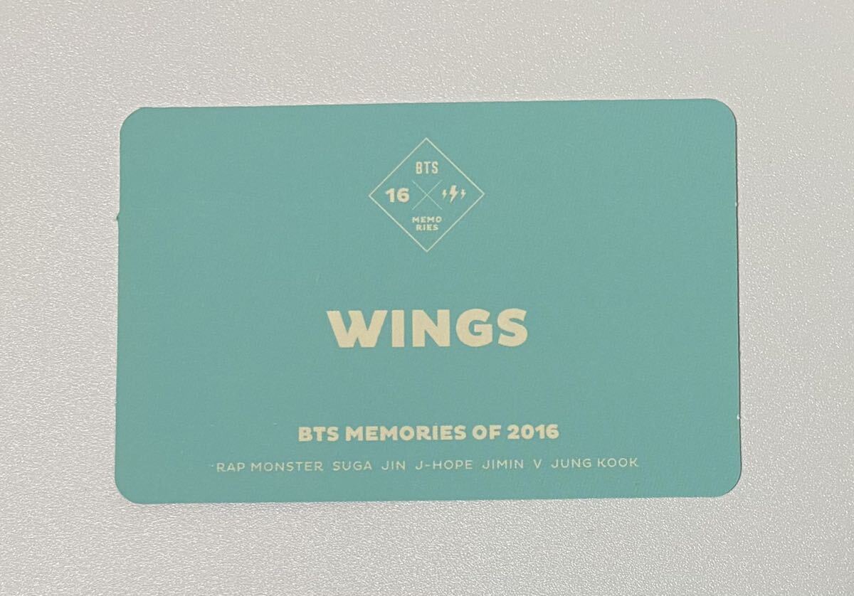 防弾少年団 WINGS BTS MEMORIES OF 2016 DVD 特典 トレカ ジョングク JUNGKOOK RM ナムジュン ジン JIN Photocard_画像5