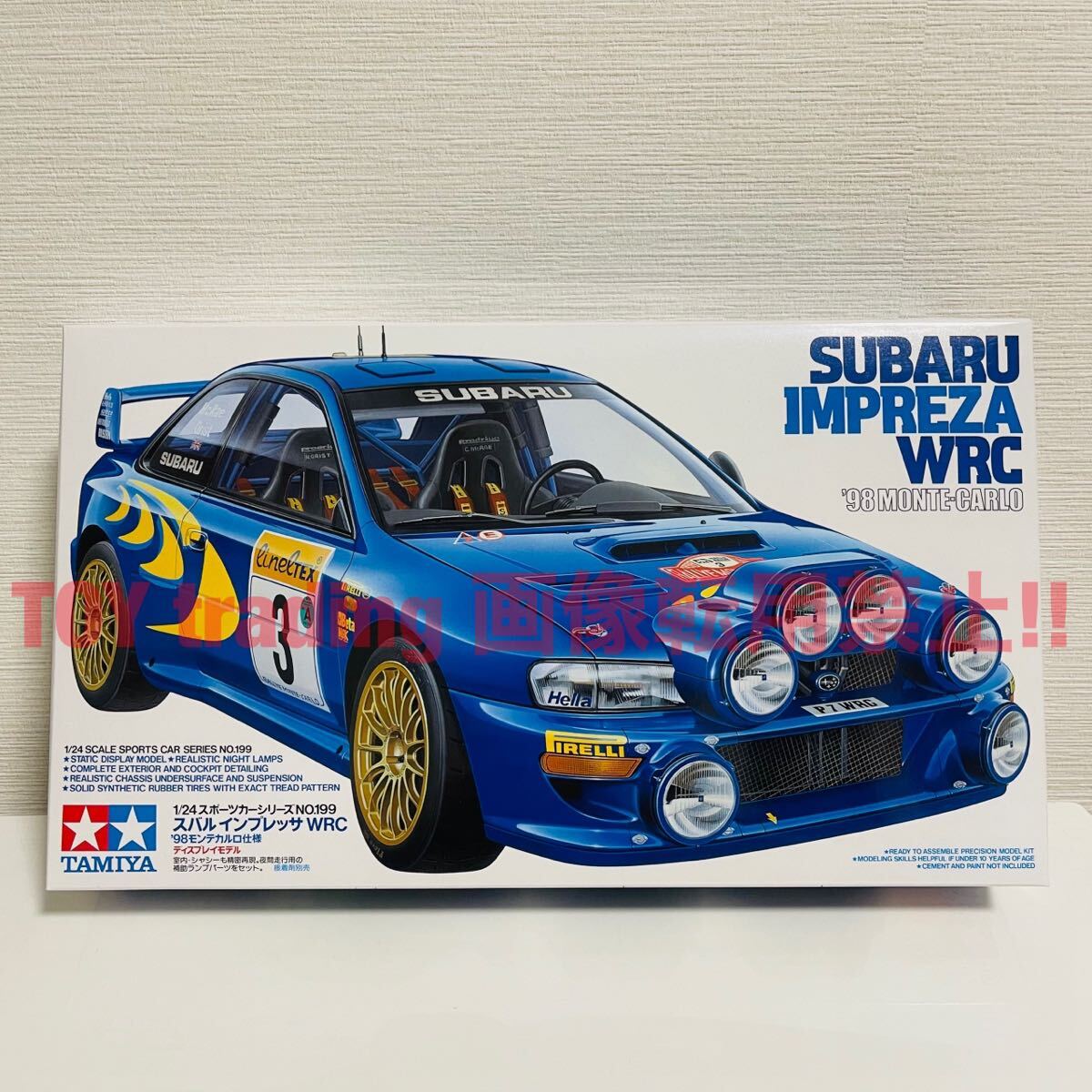 タミヤ模型 スバル インプレッサ WRC 1998 モンテカルロ 1/24 SUBARU IMPREZA MONTE-CARLO スポーツカーシリーズ No.199 プラモデルの画像1