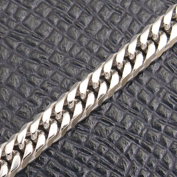  плоский колье PT850 6 поверхность cut двойной 30g 50cm мужской женский цепь платина PT б/у 
