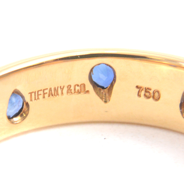 ティファニー 指輪 レディース ドッツ サファイア リング 8号 イエローゴールド TIFFANY 750YG 中古_画像4
