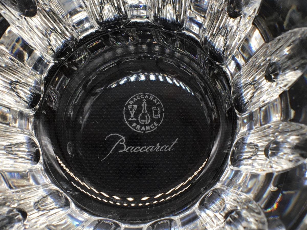 0402-220T⑲23314 バカラ  Baccarat   クリスタル ロックグラス 飲み口直径約9.5cm。底面直径約6.5cm。高さ約8.5cm 箱付の画像5