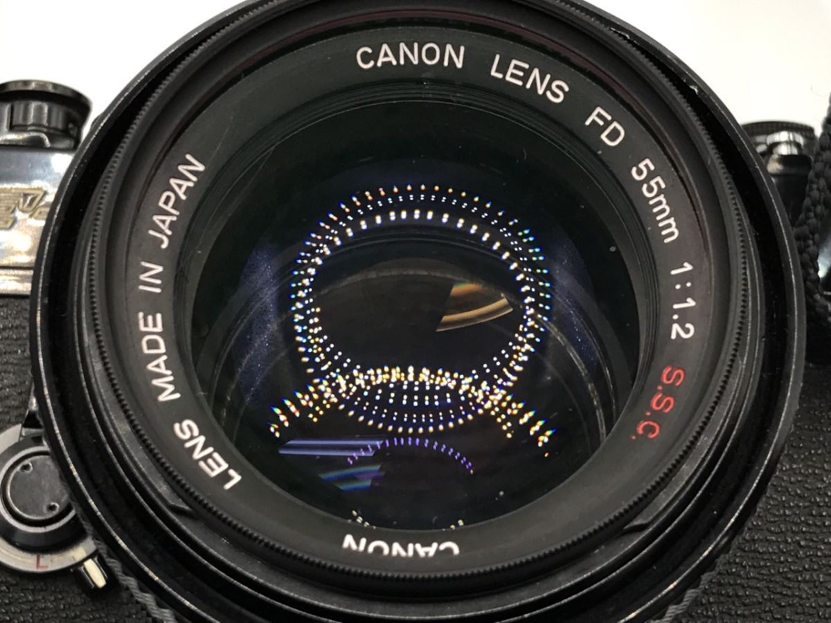 0403-113T⑨6113 フィルムカメラ CANON キャノン F-1 シャッター◯ レンズ FD 55mm 1:1.2 S.S.C. 人気 撮影機器の画像2