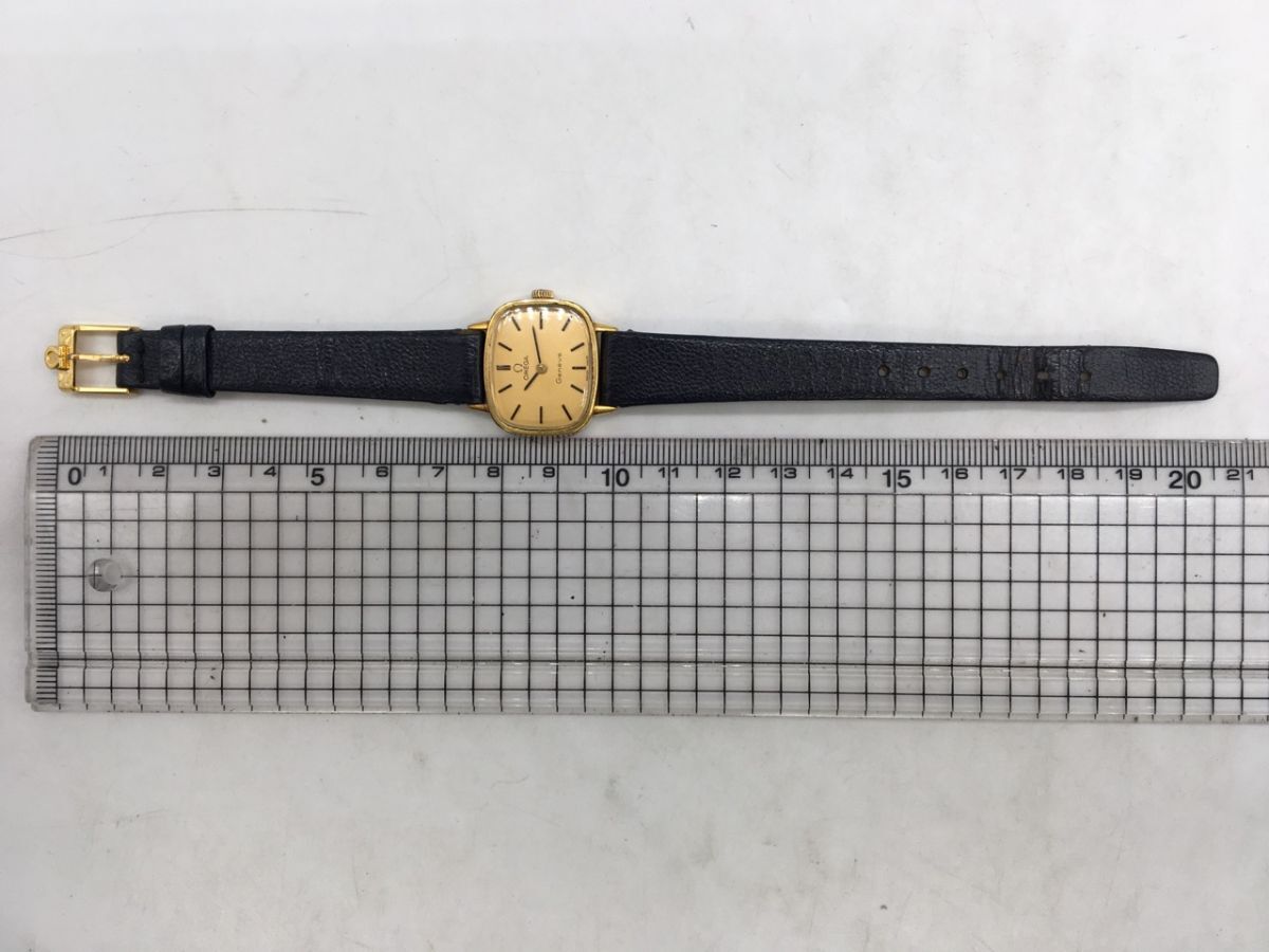 0403-513MK⑳23383 RP 腕時計 OMEGA オメガ Geneve ジュネーブ ゴールドカラー文字盤 スクエア スイス製 手巻き 稼働 アンティークの画像9