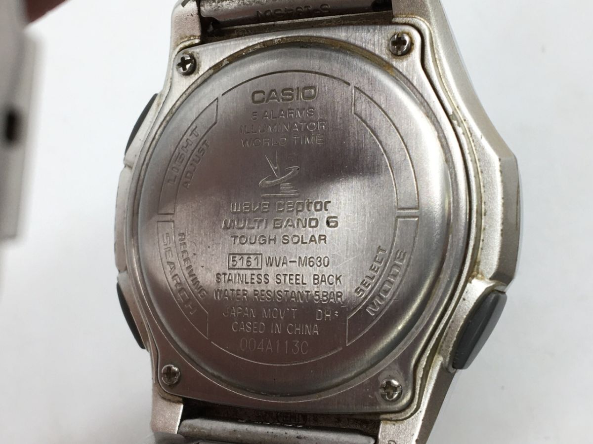 0403-516MK?6085 腕時計 CASIO カシオ wave ceptor ウェーブセプター WVA-M630 白文字盤 タフソーラー デジアナ 不動の画像3