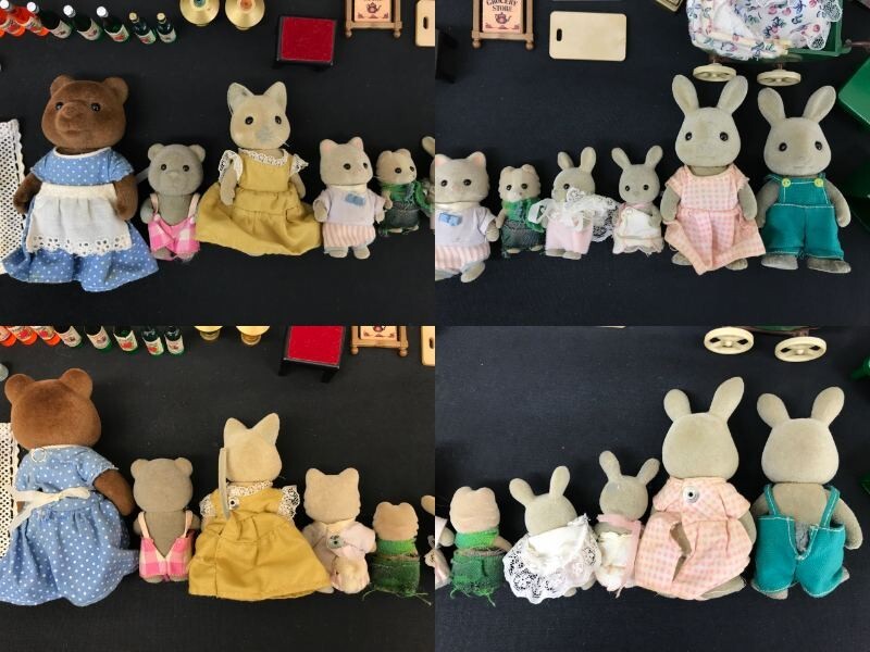 0404-106T?6154 シルバニアファミリー まとめ Sylvanian Families ハ-17 森の雑貨屋さん 家具 人形 うさぎ ねこ くまの画像2