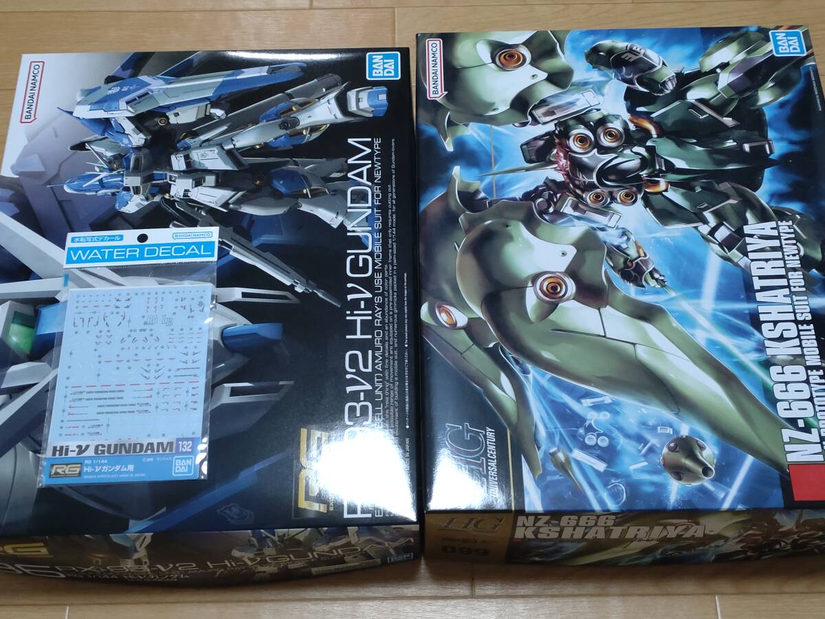 HGUC 1/144 クシャトリヤ + RG 1/144 Hi-νガンダム + ガンダムデカールNo.132 RG 1/144スケール Hi-νガンダム用　計3点_画像1