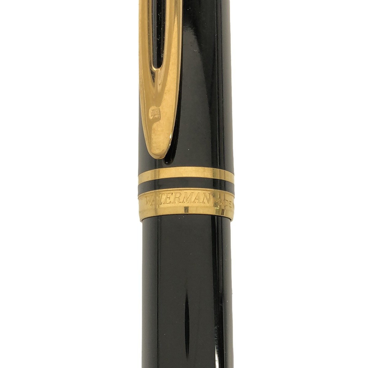 WATERMAN IDEAL PARIS 万年筆 ウォーターマン アイデアル ペン先 18K 750 F ブラック × ゴールド ケース付 フランス製 筆記用具 J1198の画像9