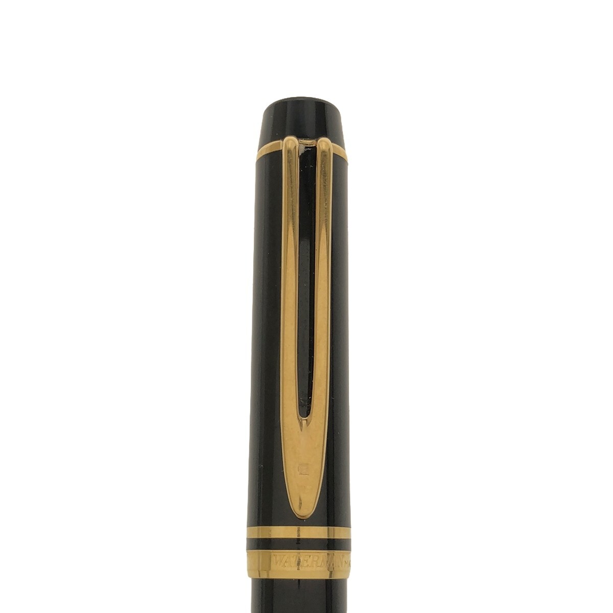 WATERMAN IDEAL PARIS 万年筆 ウォーターマン アイデアル ペン先 18K 750 F ブラック × ゴールド ケース付 フランス製 筆記用具 J1198の画像6