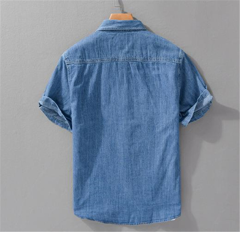 デニムシャツ　半袖 シャツ　新品*メンズ　シャツジャケット　カジュアル　トップス ウエスタンシャツ【9358】ライトブルー　3XL_画像5