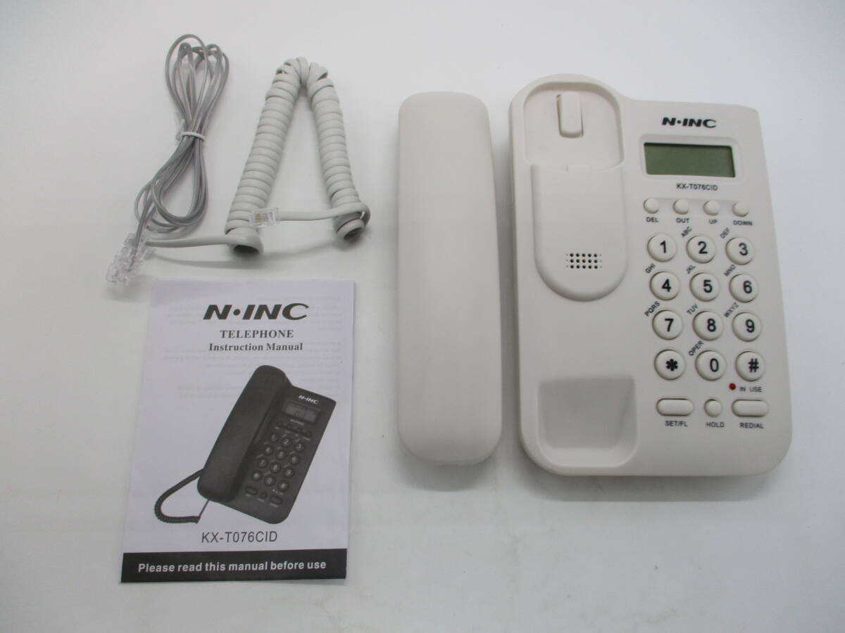 90028-37 【ジャンク品】 N・INC 固定電話 ホーム オフィス 壁掛け KX-T076CID ホワイト YK-2