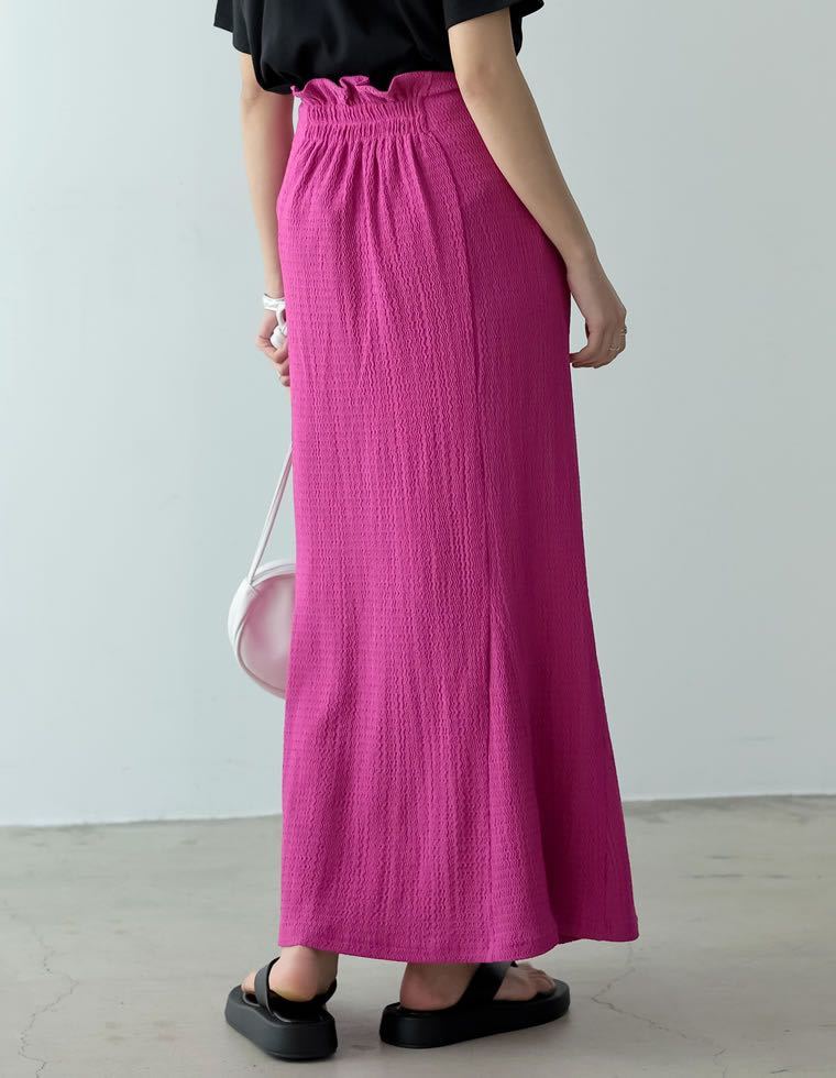 (新品) カットジャガードマーメイドスカート ピンク Mの画像2