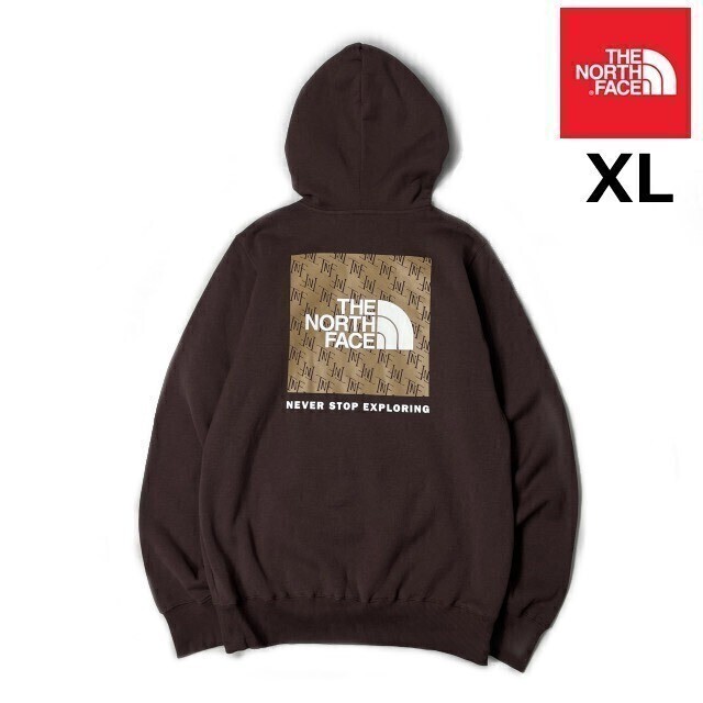 1円～!売切!【正規新品】THE NORTH FACE BOX NSE PULLOVER HOODIE パーカー US限定 ボックスロゴ 裏起毛 グラフィック 登山(XL)茶181130-30_画像3