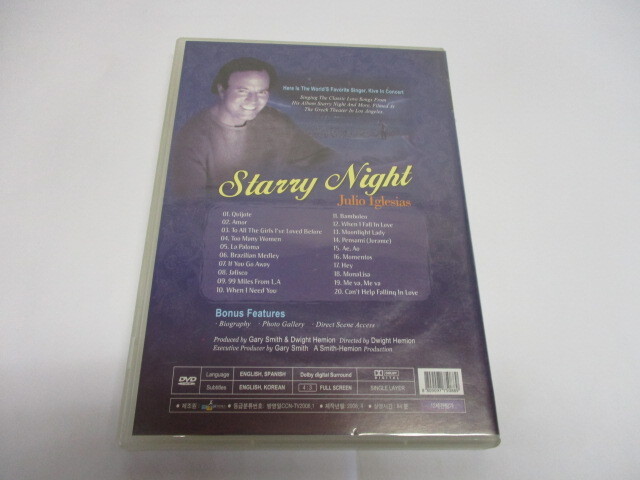 I-3 DVD Starry Night Julio Iglesias_画像2
