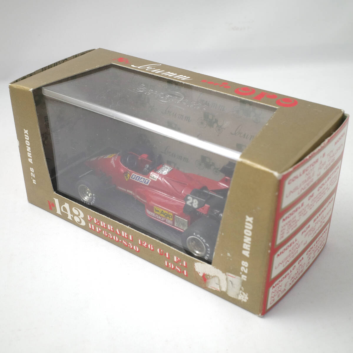 refle[ box attaching ] Blum Ferrari Brumm FERRARI 126 C4 F.1 HP 650-850 1984 oro r143 1/43 #28[①]