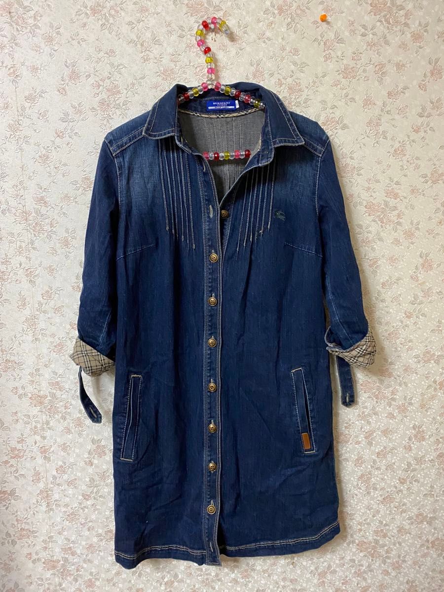 バーバリーブルーレーベルデニム七分袖シャツ バーバリーブルーレーベルデニム七分袖シャツ