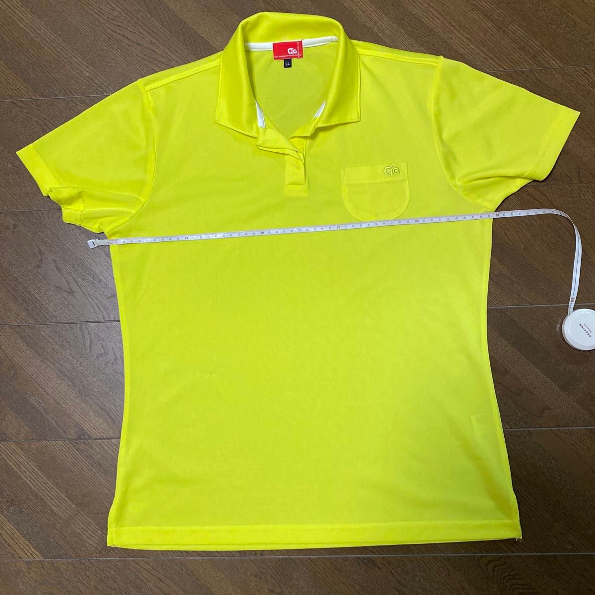 【AG】つるやゴルフ　半袖ポロシャツ　イエロー　LL ゴルフウェア　 半袖シャツ