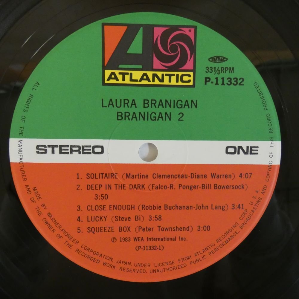 47054769;【帯付】Laura Branigan / Branigan 2 哀しみのソリテアーの画像3