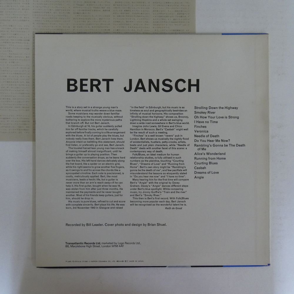 47055387;【国内盤/美盤/MONO】Bert Jansch / S.Tの画像2