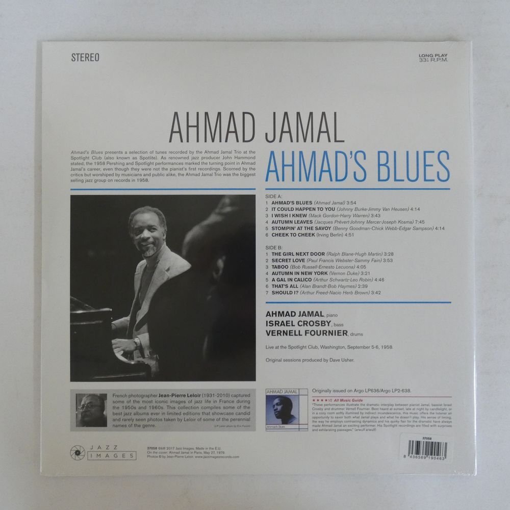 46070084;【未開封/Europe盤/高音質180g重量盤】Ahmad Jamal / Ahmad's Bluesの画像2